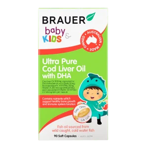 Brauer蓓澳兒 嬰幼兒鱈魚油(含DHA)膠囊(檸檬味) 90粒裝 (預購7-14天到貨)